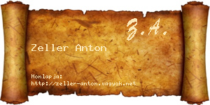 Zeller Anton névjegykártya